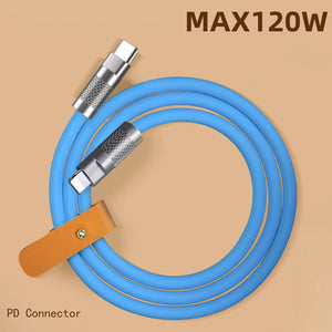 Metal Shell Liquid Soft Rubber Data Cable, PD120W Fast Charging Cable