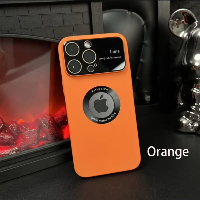 Suitable For iPhone 13/14/15 Series Large Window Protection Mirror Integrated Dustproof Electroplating Frosted Magnetic Suction Phone Case