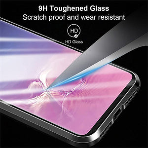 Curved Glass Metal Back All-inclusive Shockproof Phone Case for Samsung S22 Ultra