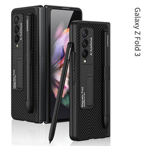 Magnetic Ultra-thin Folding Full Cover Hinge With Pen Holder Samsung Z Fold3 Protective Case